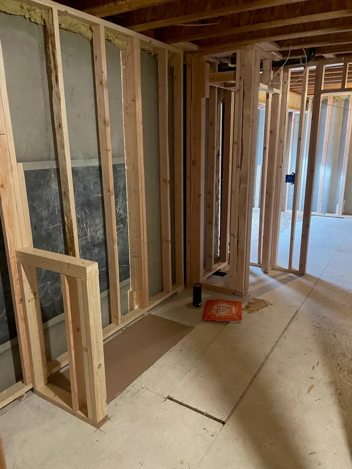 basement framing project by BK Construction