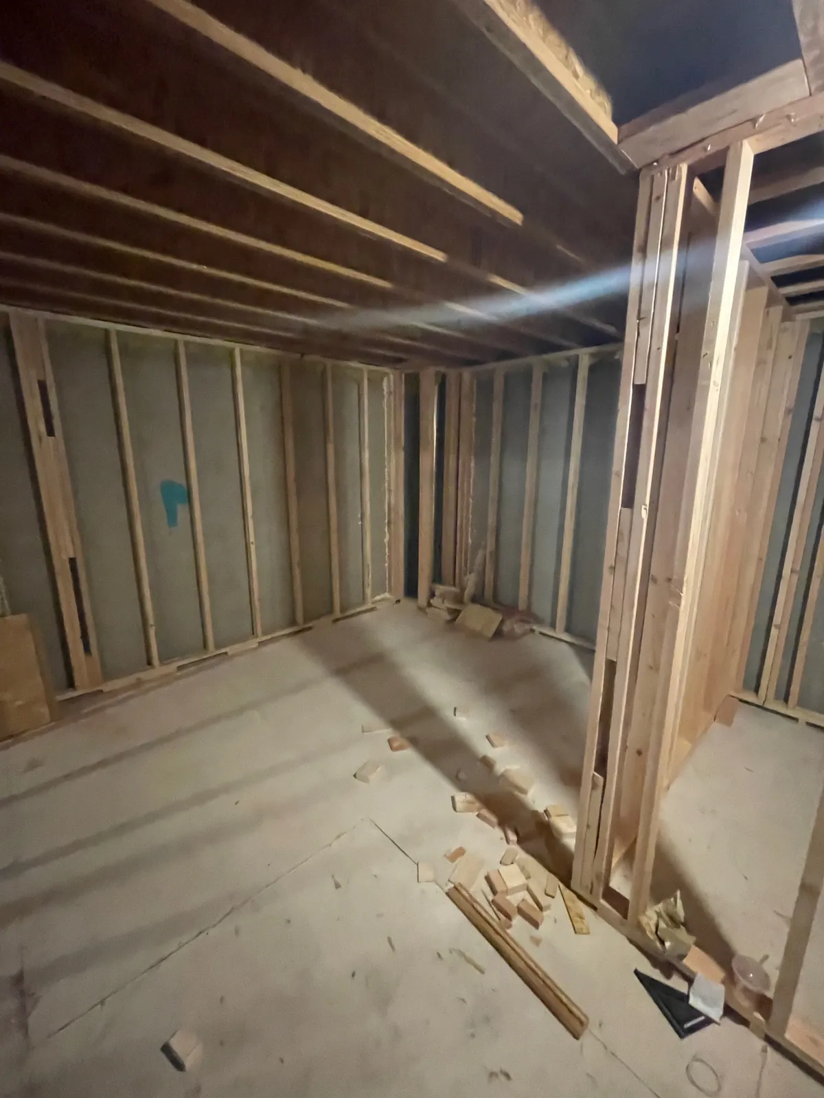 basement framing project by BK Construction