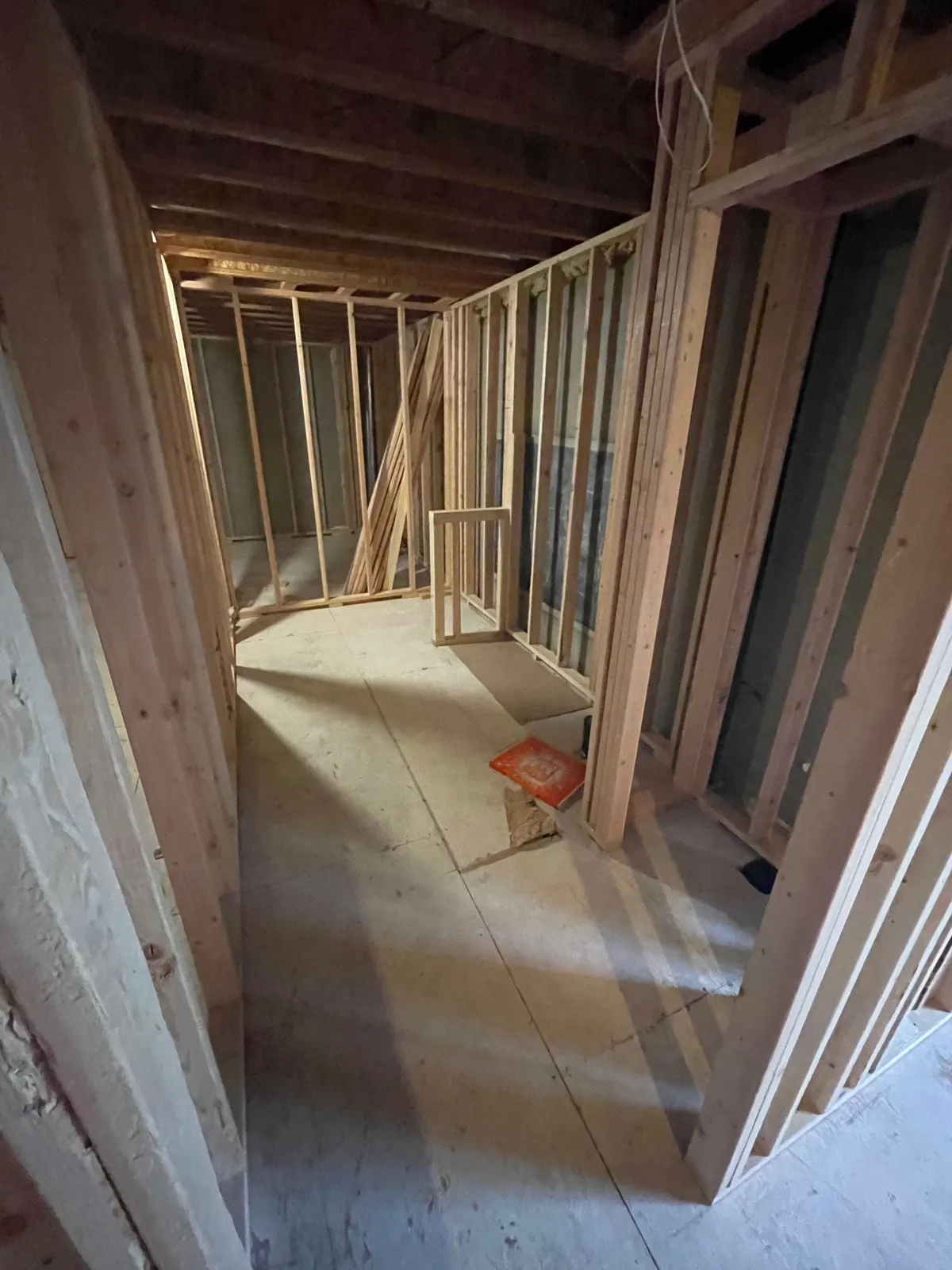 basement framing project by BK Construction